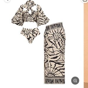 Two-Piece Printed Bikini with Matching Sarong